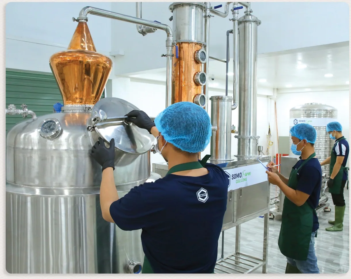Bước 5: Chưng cất sơ cấp